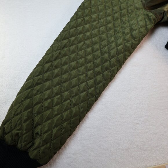 MICHAEL Michael Kors Olive Green Quilted Bomber Jacket Size XL Trending Color - Picture 7 of 10